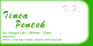 timea pentek business card